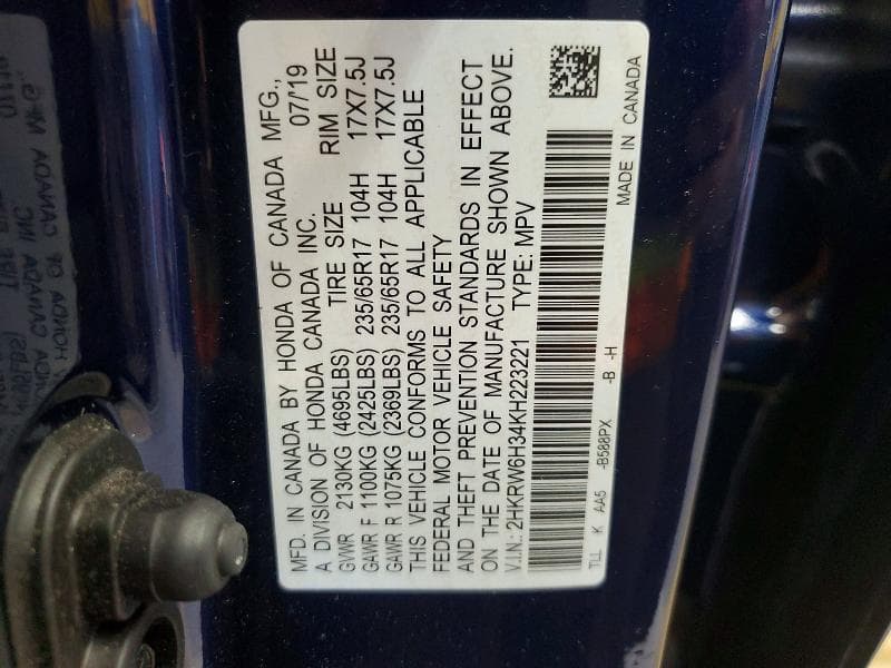 2019 HONDA CR-V LX 13