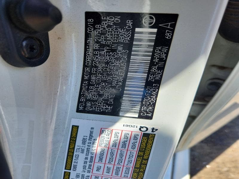 2018 TOYOTA COROLLA IM BASE BASE 12