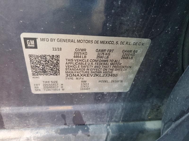 2019 CHEVROLET EQUINOX LT LT 13