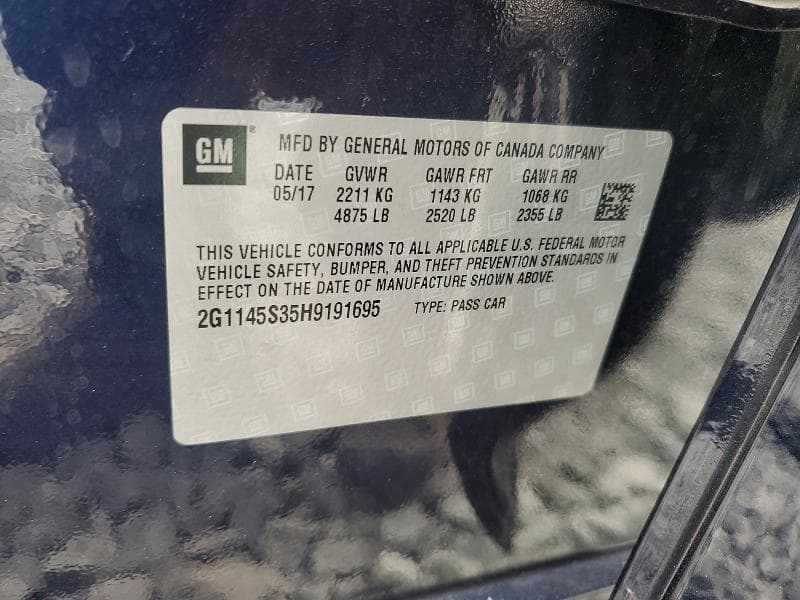2017 CHEVROLET IMPALA PREMIER 12