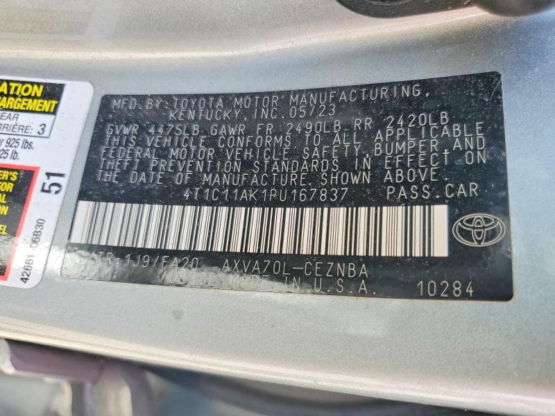 2023 TOYOTA CAMRY LE LE 13