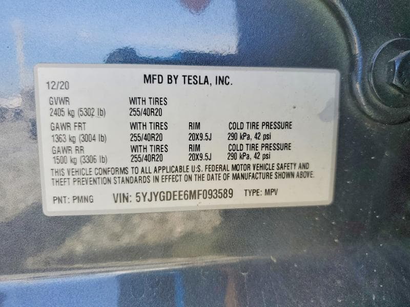 2021 TESLA MODEL Y 12