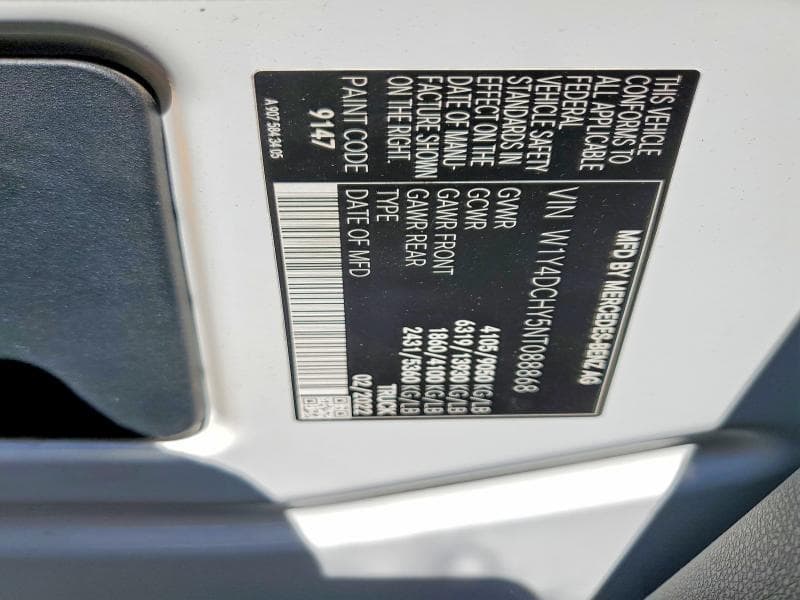 2022 MERCEDES-BENZ SPRINTER 2500 DELIVERY VAN 12