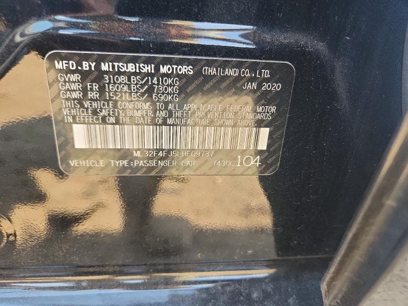2020 MITSUBISHI MIRAGE G4 SE 12