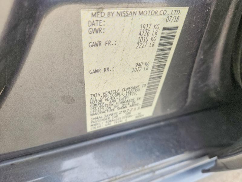 2018 NISSAN ALTIMA 2.5 S 12