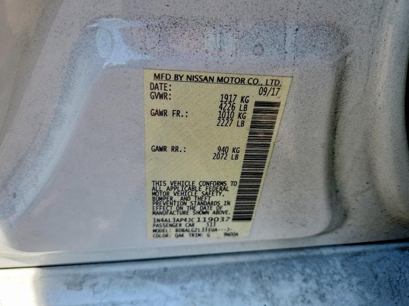 2018 NISSAN ALTIMA 2.5 S 13
