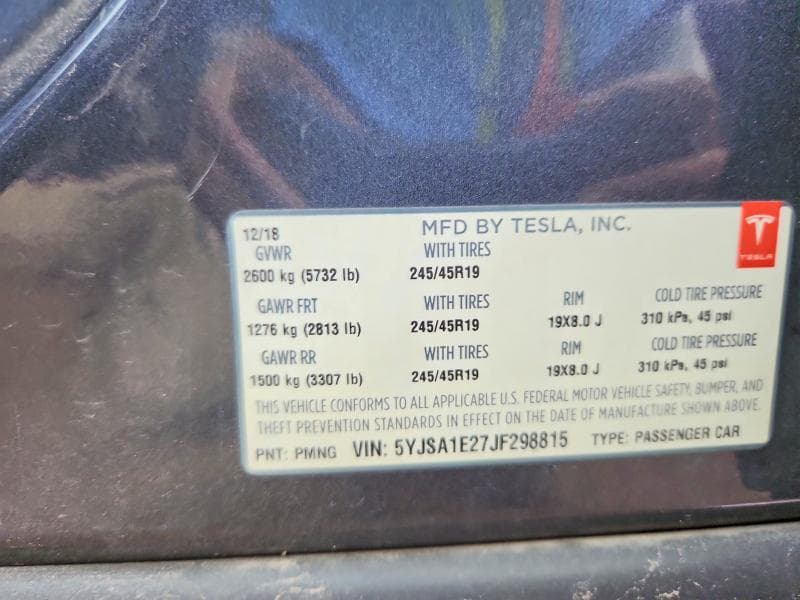 2018 TESLA MODEL S 13