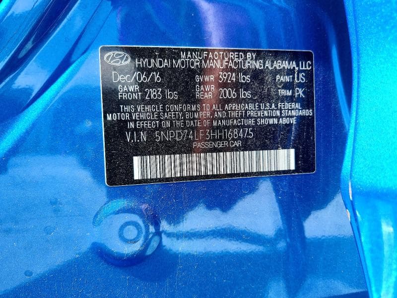 2017 HYUNDAI ELANTRA SE 13