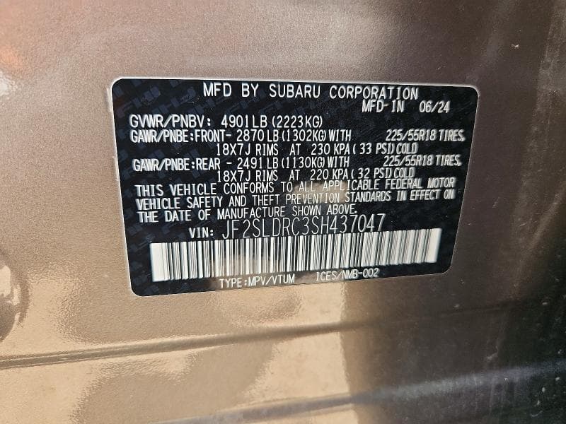 2025 SUBARU FORESTER LIMITED 13