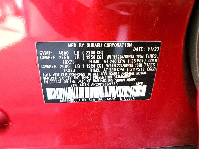 2023 SUBARU OUTBACK TOURING 13