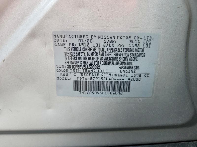 2020 NISSAN KICKS S S 12