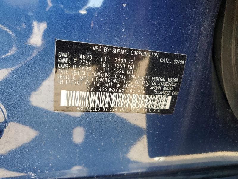 2020 SUBARU LEGACY PREMIUM PREMIUM 12