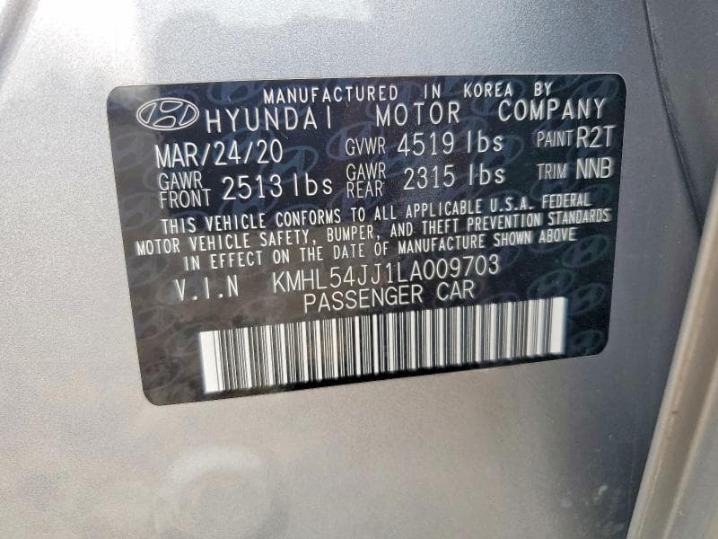2020 HYUNDAI SONATA HYBRID LIMITED 12