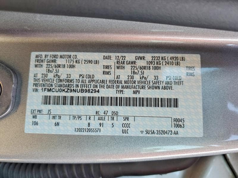 2022 FORD ESCAPE SEL SEL 13