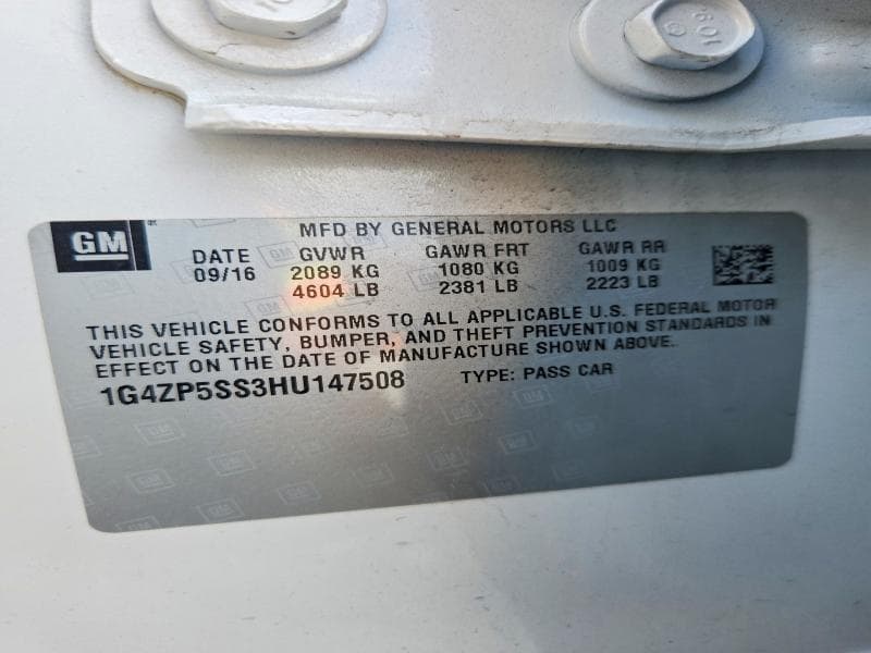 2017 BUICK LACROSSE ESSENCE ESSENCE 12