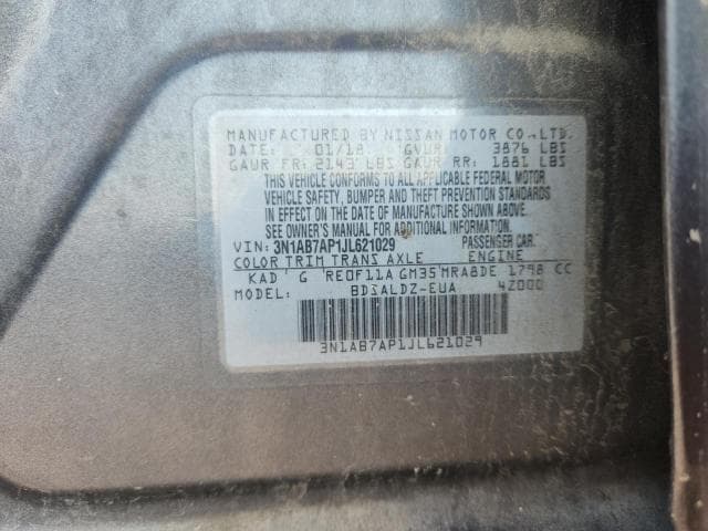 2018 NISSAN SENTRA SV SV 12