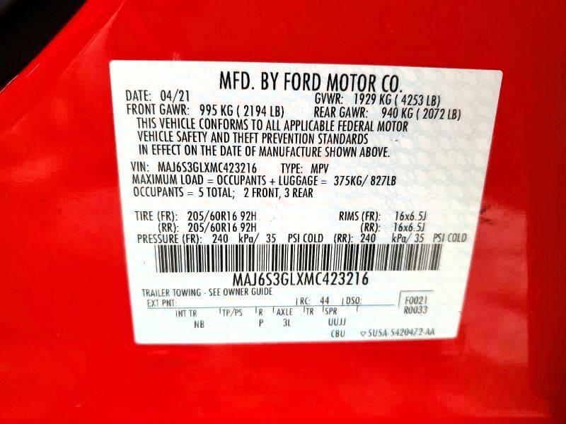 2021 FORD ECOSPORT SE 13