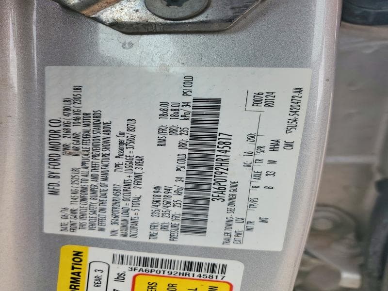 2017 FORD FUSION SE SE 13