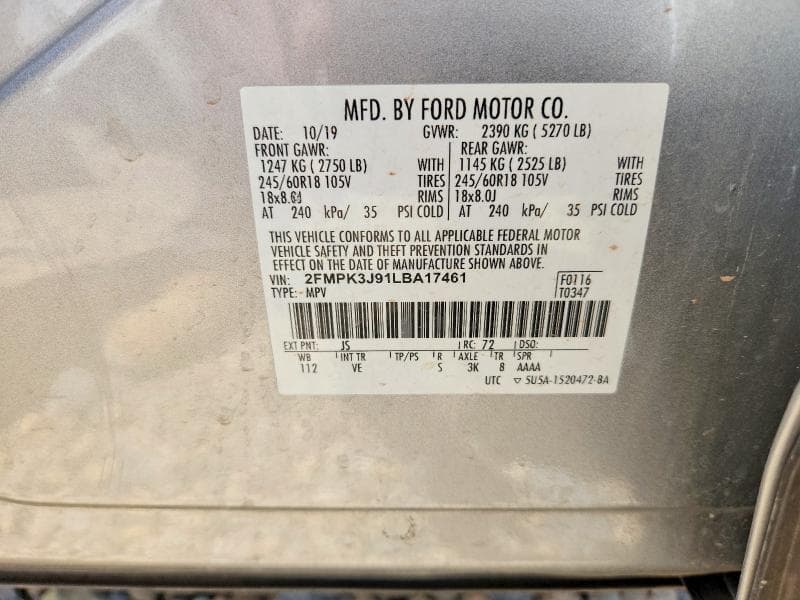 2020 FORD EDGE SEL 14