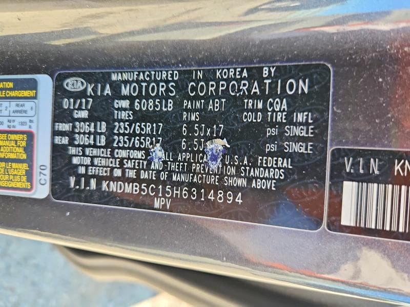 2017 KIA SEDONA LX 13