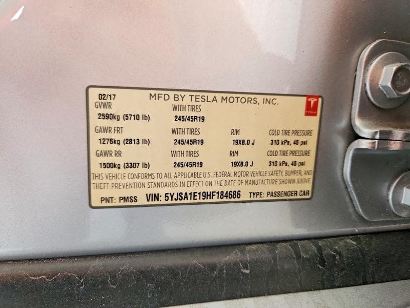 2017 TESLA MODEL S 13