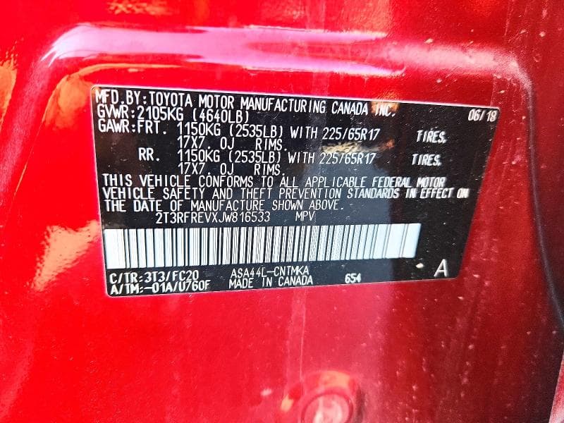 2018 TOYOTA RAV4 XLE 12