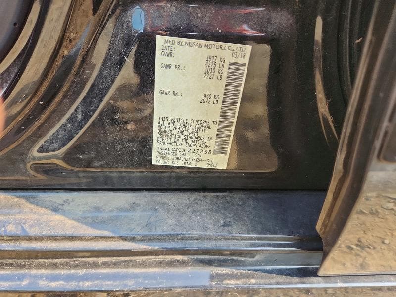 2018 NISSAN ALTIMA 2.5 SR 12