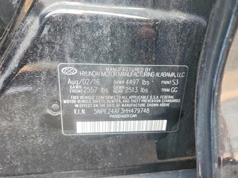 2017 HYUNDAI SONATA SE SE 12
