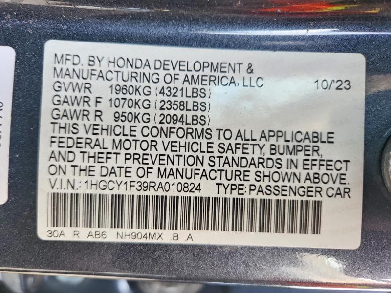 2024 HONDA ACCORD EX 12