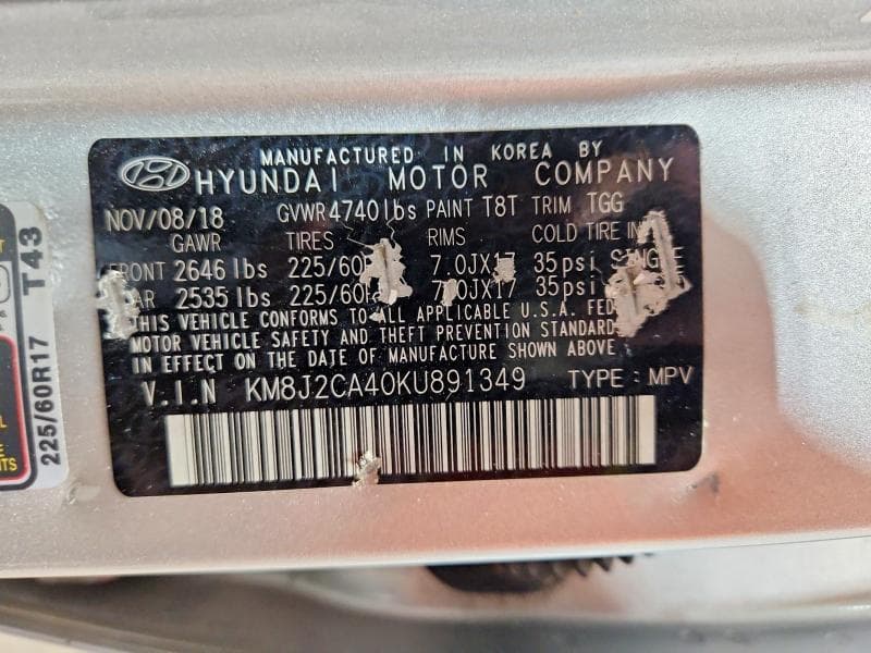 2019 HYUNDAI TUCSON SE SE 13