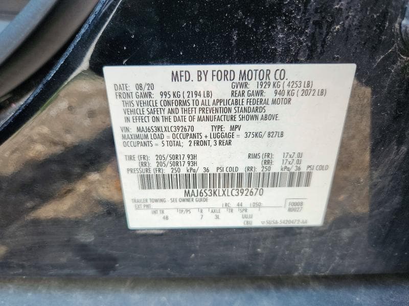 2020 FORD ECOSPORT TITANIUM TITANIUM 13