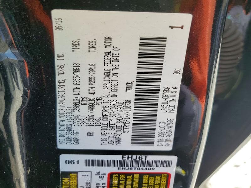2017 TOYOTA TUNDRA SR 12