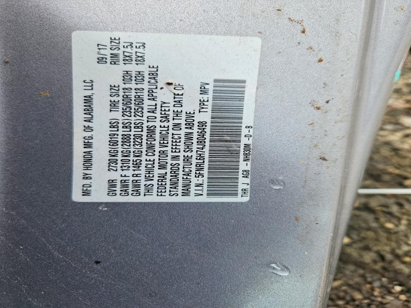 2018 HONDA ODYSSEY EXL 13
