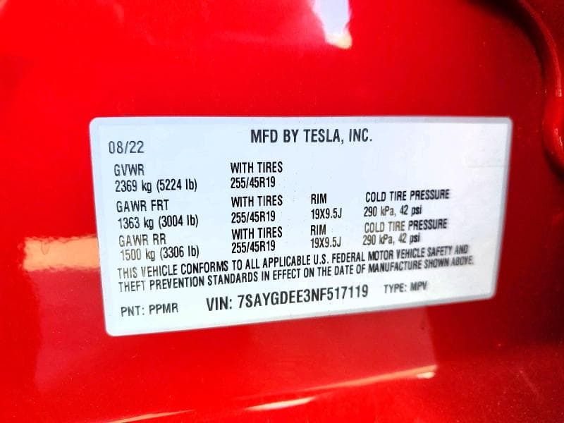 2022 TESLA MODEL Y 13