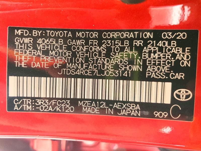 2020 TOYOTA COROLLA SE SE 12