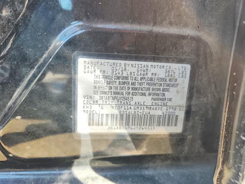 2018 NISSAN SENTRA S 12