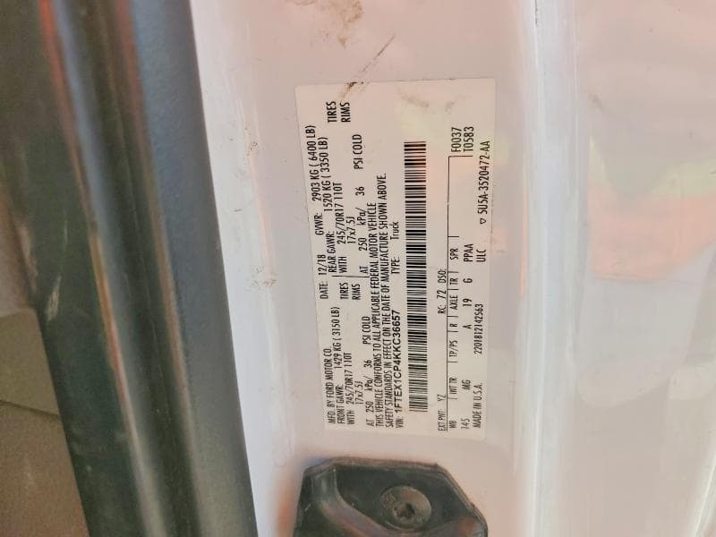 2019 FORD F150 SUPER CAB 12