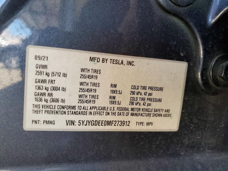 2021 TESLA MODEL Y 12