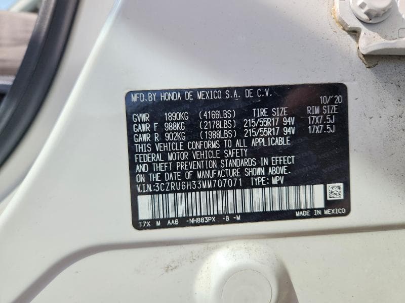 2021 HONDA HR-V LX 13