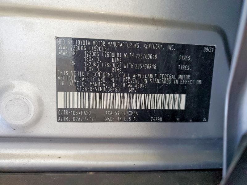 2021 TOYOTA RAV4 HYBRID XLE PREMIUM 14