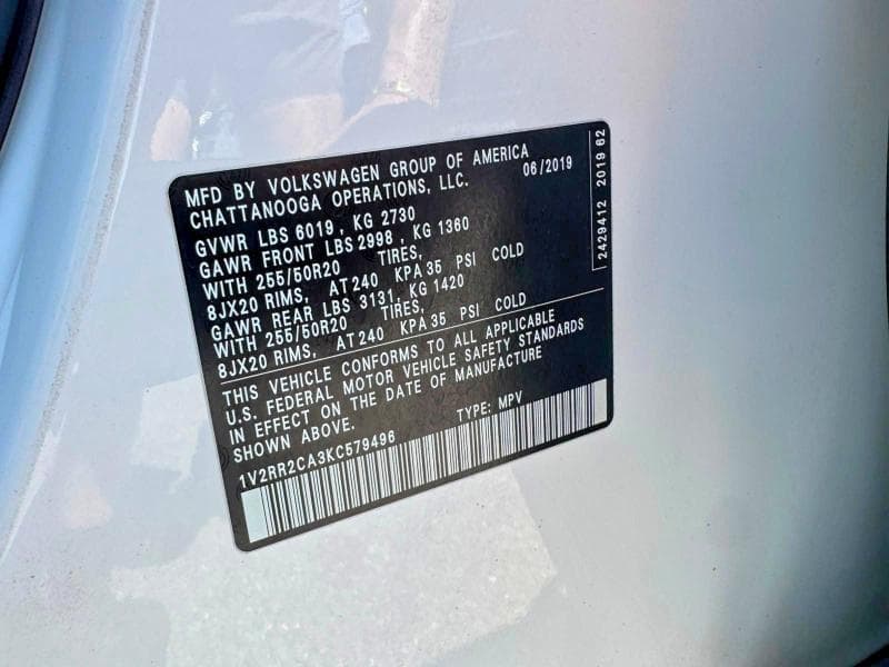 2019 VOLKSWAGEN ATLAS SEL SEL R-LINE 10