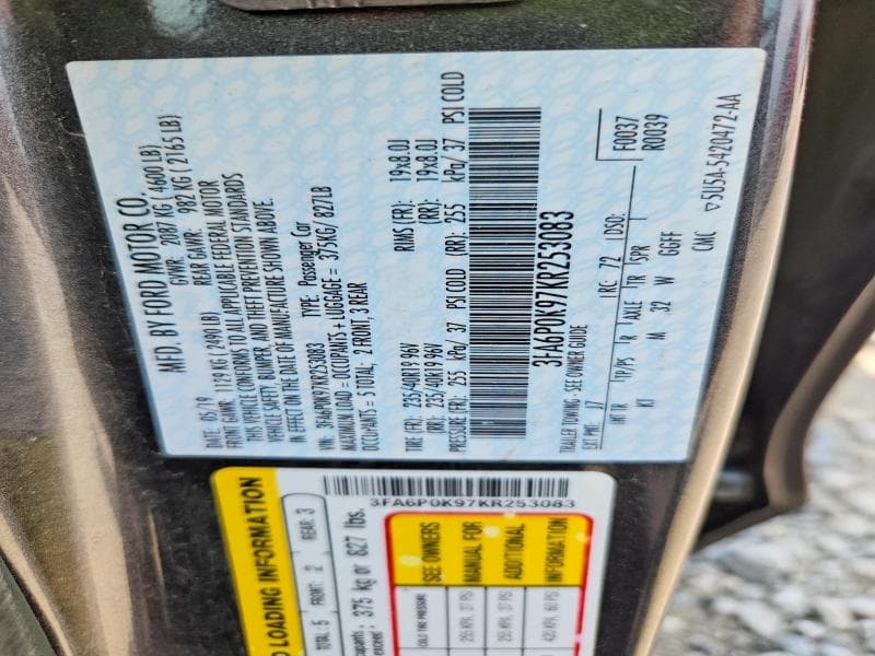 2019 FORD FUSION TITANIUM 12