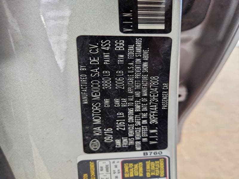 2017 KIA FORTE LX 12