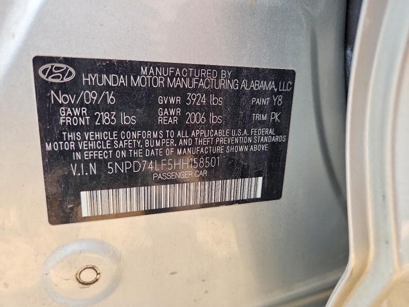 2017 HYUNDAI ELANTRA SE 12