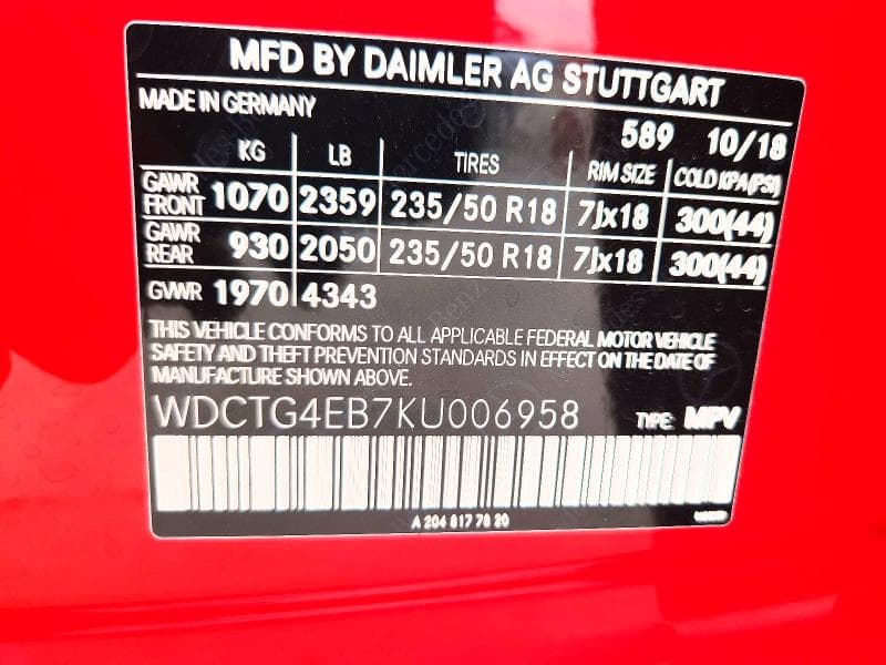 2019 MERCEDES-BENZ GLA 250 13