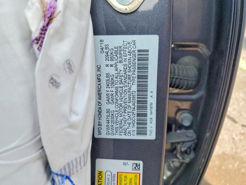 2018 HONDA ACCORD EXL 13