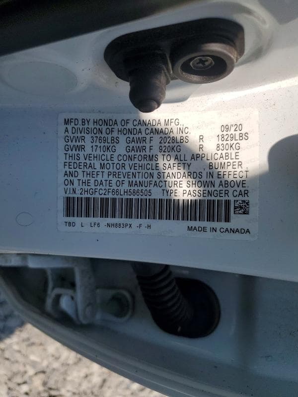 2020 HONDA CIVIC LX 12