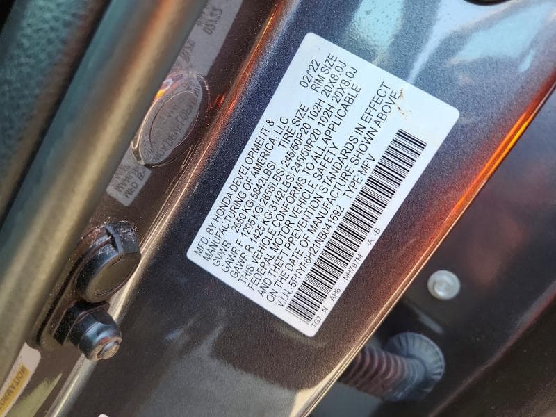 2022 HONDA PILOT SE 13