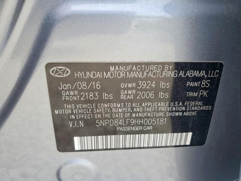 2017 HYUNDAI ELANTRA SE 12