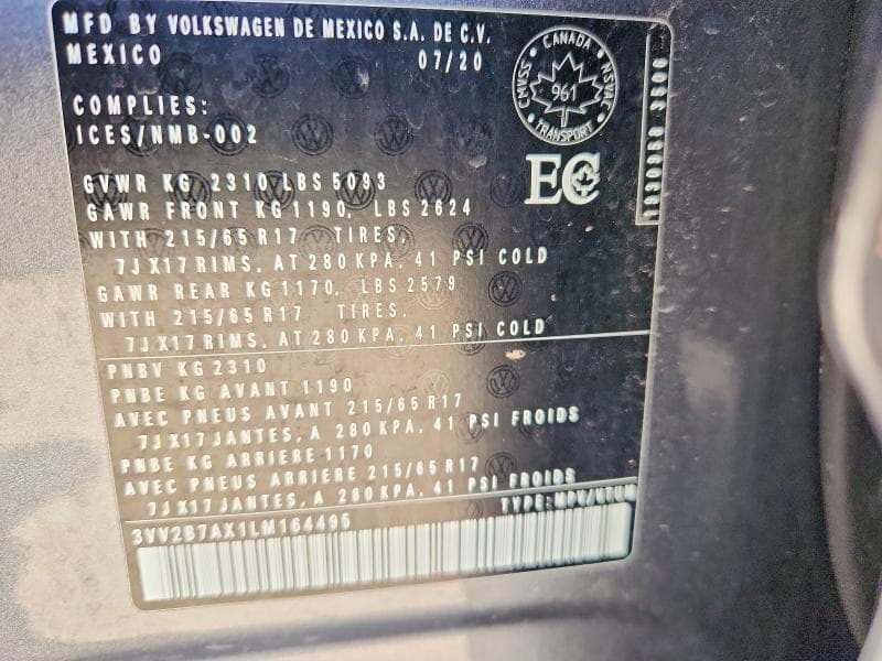 2020 VOLKSWAGEN TIGUAN SE 14